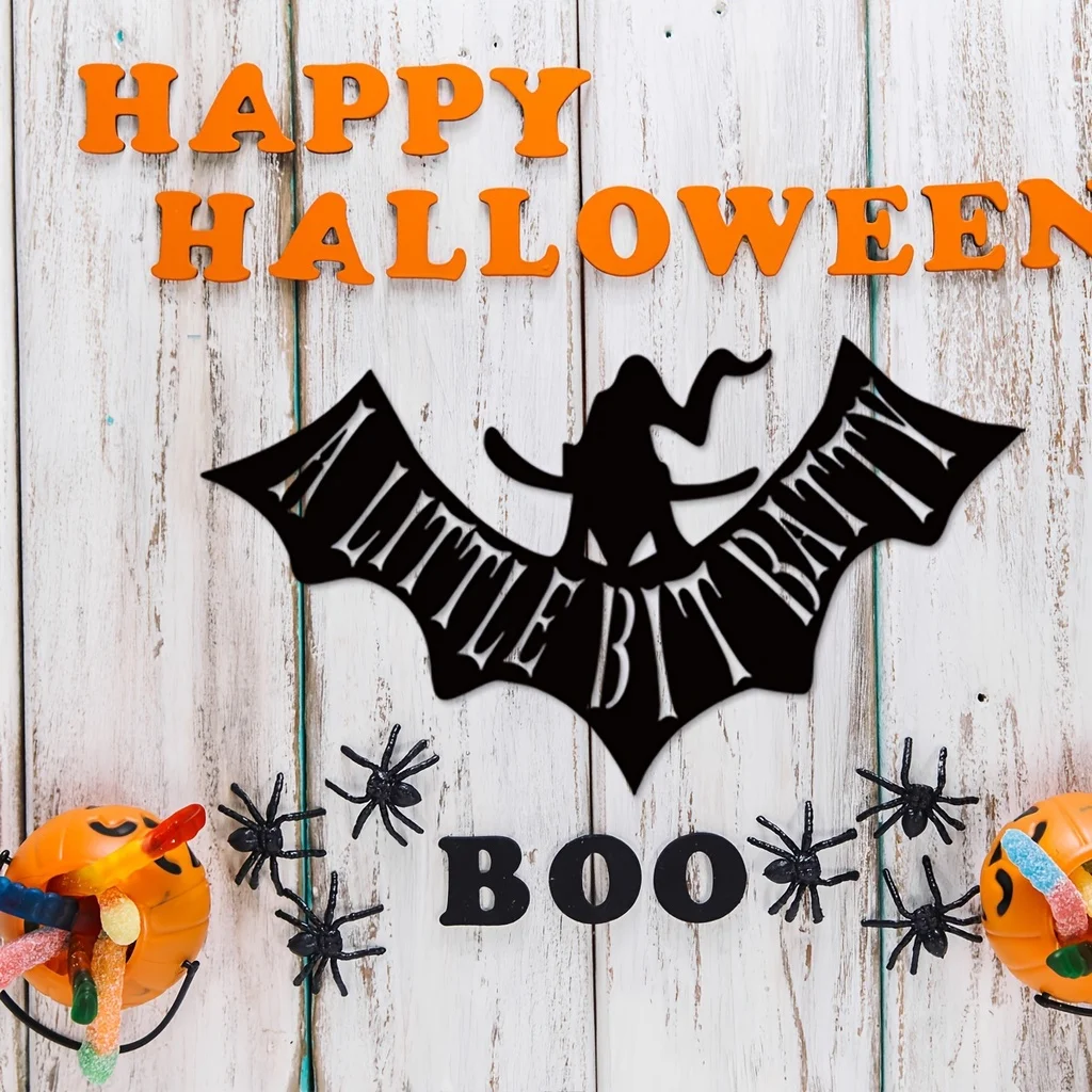 

Металлическая настенная подвеска «летучая мышь», декоративное украшение для интерьера на Хэллоуин, подарочное ремесло