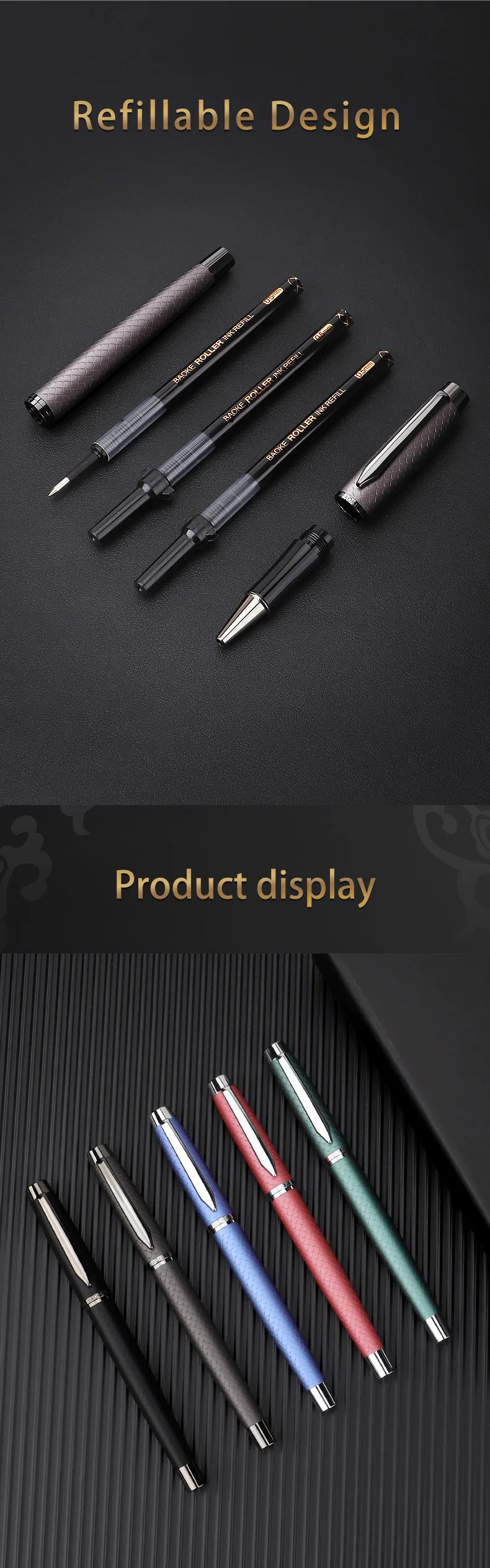 BAOKE T28 0,5 mm Tintenroller-Geschenkset, inklusive 1 Stift, 2 Nachfüllungen, exquisite Verpackung, glatte Schreibstifte – Detail 5