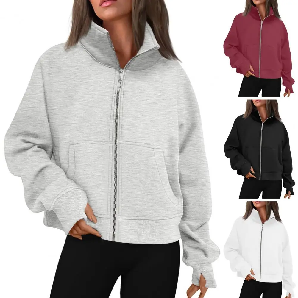 

Relaxed Fit Sweatshirt Cozy Women's Sweater Stylish Long Zipper Soft Texture Comfortable Fit Female Accessory Lightweight
