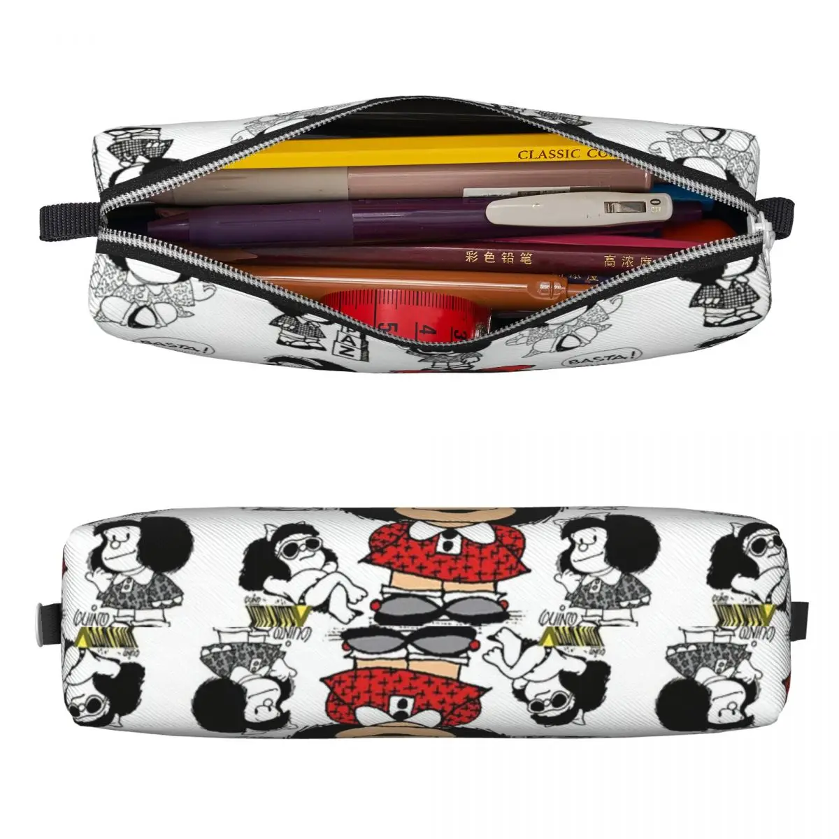 Mafalda Comics Cartoon Pencil Case Creative Pen Bag Student Large Storage School Supplies Gifts Pencil Pouch