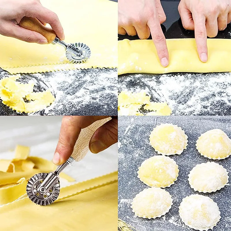 Description Picture 3 of itemRavioli Cutter Set Pasta Press Kit Ravioli Maker Mold Stamp Pastry Cake Mold Household Pancake Cutter Wheel Knife Baking Tool