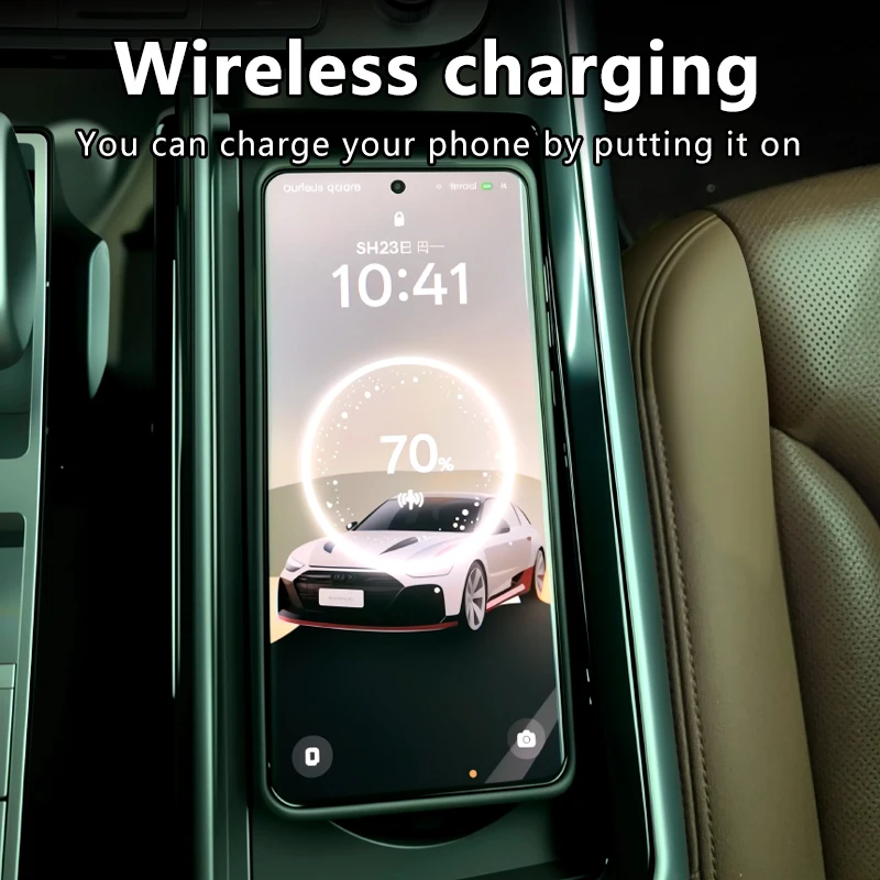 For Audi Q7 Q8 SQ7 SQ8 Car Wireless Charging Charger Cigarette