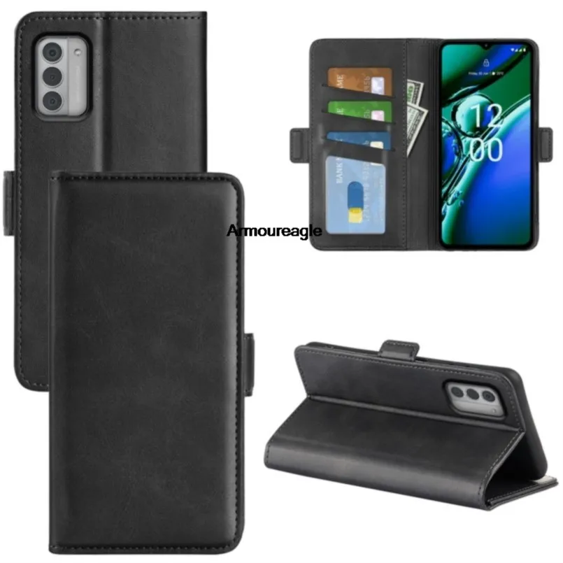 Custodia Nera Guard On Per Nokia G42 Portafoglio In Pelle Flip Cover Custodia Per Telefono Con Magnete Vintage Per Nokia G42 Coque Shell Protector Shi