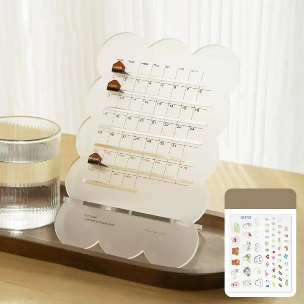 

Настольный календарь, Очаровательная акриловая фотография в форме кролика с держателем для телефона для студентов, офиса, настольного планировщика