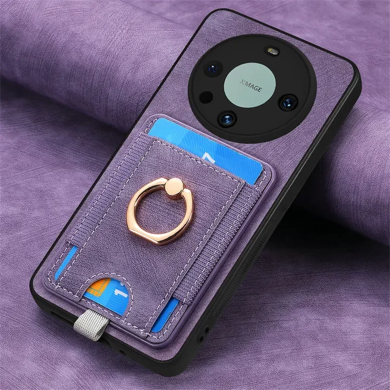 Premium Magnetic Leather Detachable Card Wallet Case - Elegant Protective Back Cover