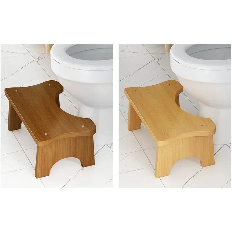 Toilet Squatly Foot Stool Adults Anti-slip Foot Seat Rest Helper Training Stand Bamboo Step Stool for Bathroom Kitchen