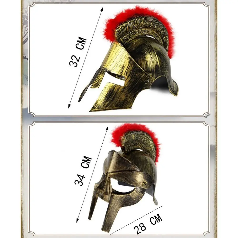 Cosplay Spartan Warrior Hat Masquerade Roman Hat Helmets Spartacu Samurai Medieval Ancient Roman Vintage Helmet Feather Lion Cap