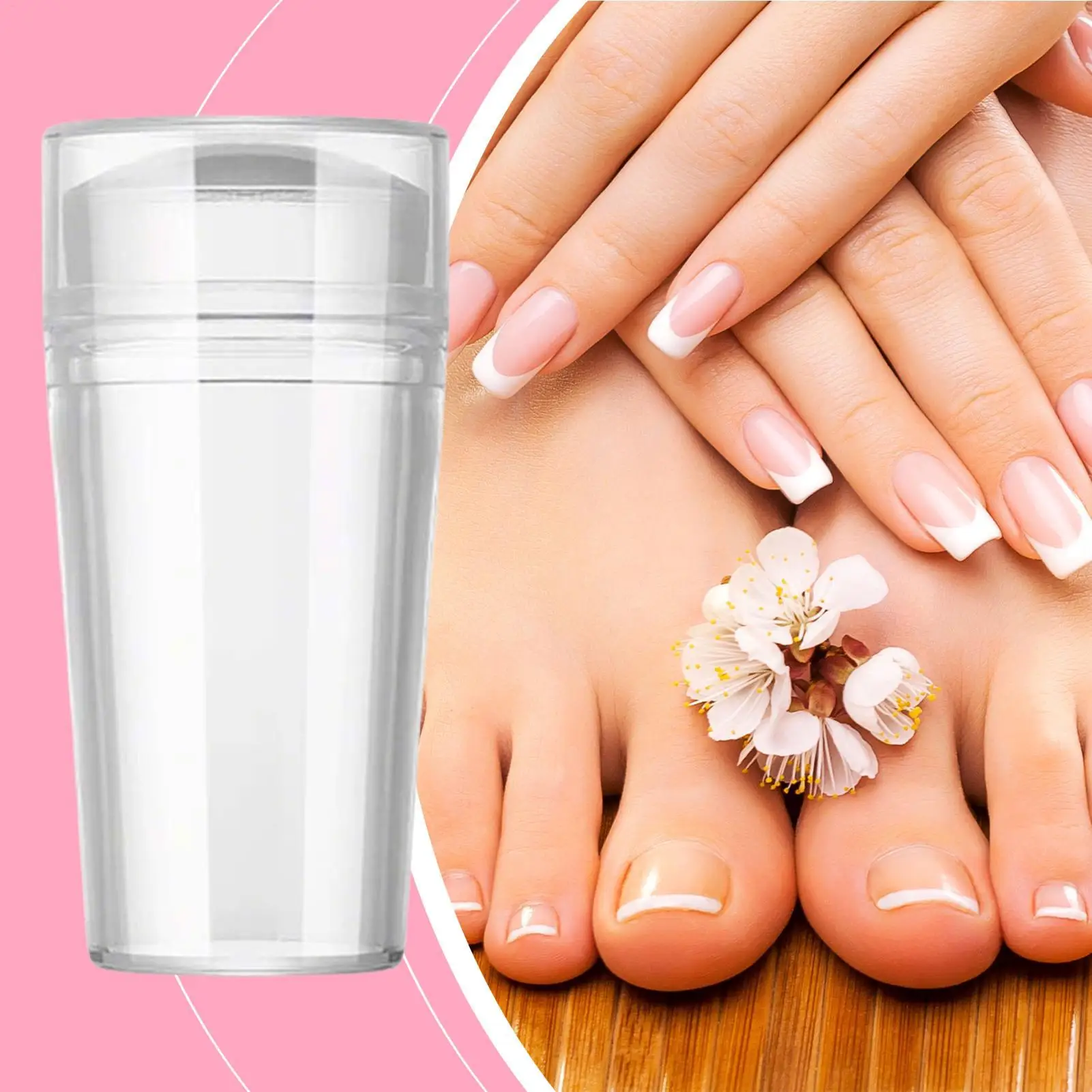 프렌치 팁 네일 스탬프 클리어 실리콘 네일 스탬핑 아트 스탬퍼 키트 매니큐어 아트 프린팅 데코레이션 액세서리 여행용 살롱용