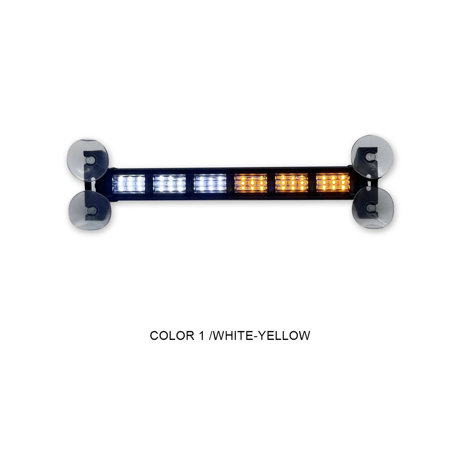 30CM LED Light Bar - 19 Flash Mode Amber White Emergency Strobe Light Strip 12V-24V Car Plug Power Mode for Motor Vehicles
