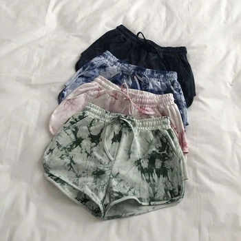 Women's Tie-Dye Loose Fit Thin Home Shorts Summer Yoga Pants A-Line Wide Leg Pants Casual Versatile Comfortable Sports Shorts 1