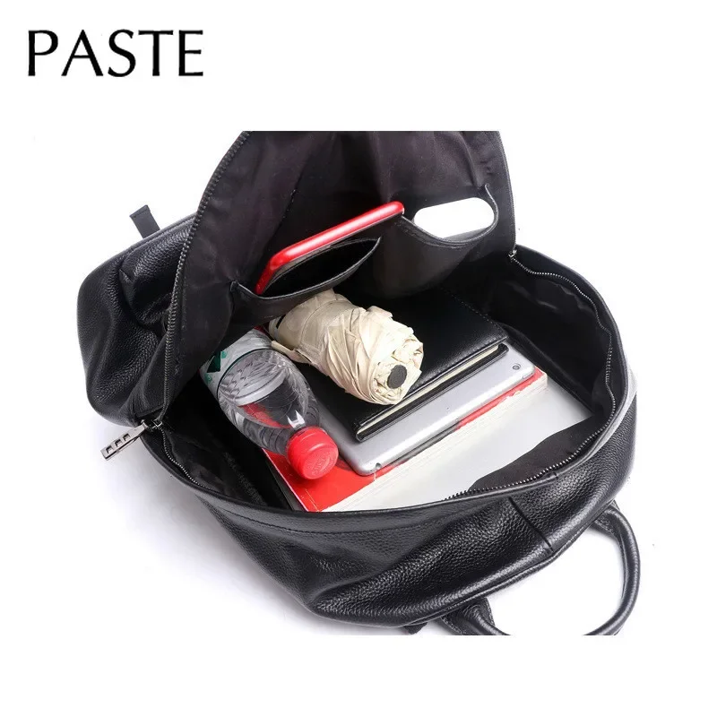 Vintage Business 100% Genuine Leather Men's Backpack Black Large Notebook Travel Backpack Cowhide Man College Schoolbag 6