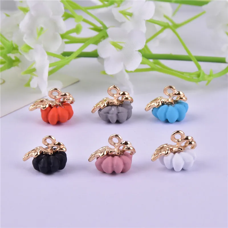 10pcs/lot  3D Pumpkin Halloween Charms Fashion Jewelry Earring DIY Making Charms