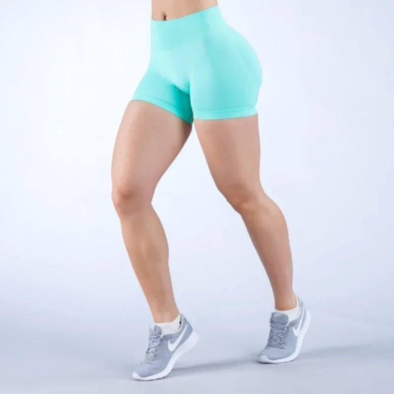 Summer High Waisted Yoga Shorts Fashionable and Sexy Running Fitness Pants Solid Color Yoga Leggings 6