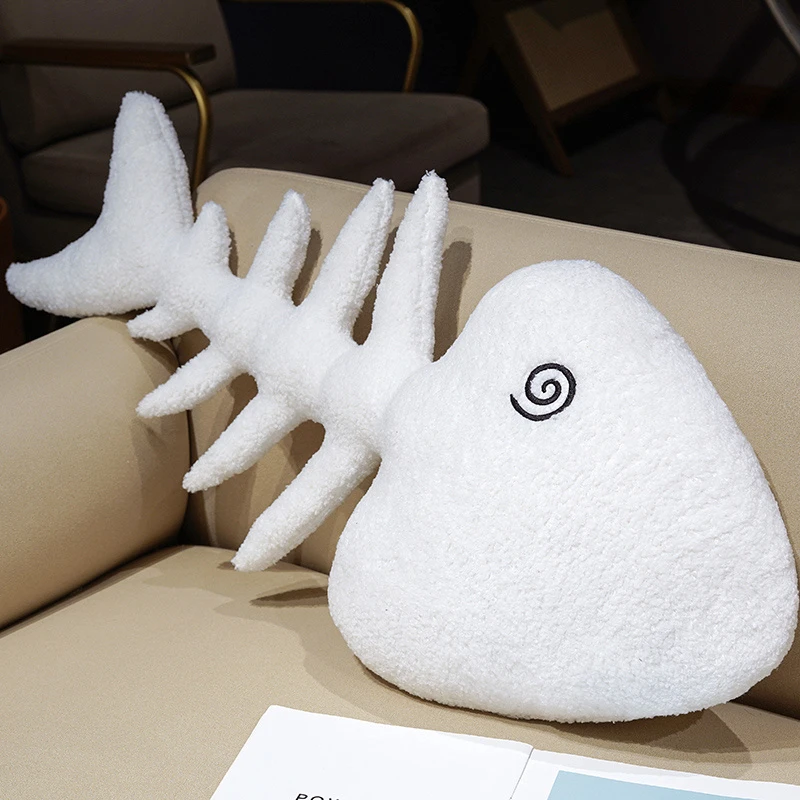 Fish skeleton plush cushion product image