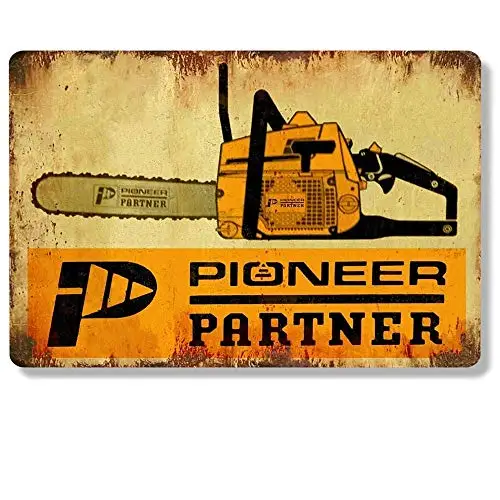 Pioneer Partner Motoseghe Utensili Elettrici Poster Da Parete Targa In Latta Vintage Bbq Restaurant Dinner Room Cafe Shop Decor