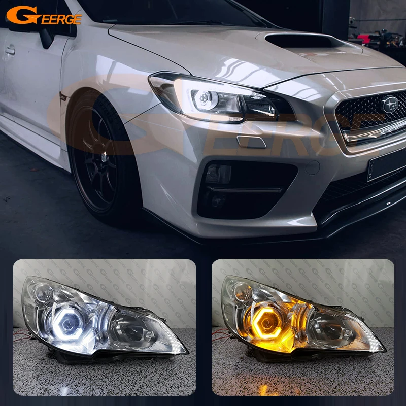 

For Subaru Legacy Outback Liberty B4 Ultra Bright Switchback Turn Signal Cotton White Amber Hex LED Angel Eyes Halo Rings Light