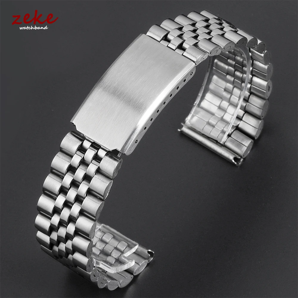 Universal Stainless Steel Folding Buckle Bracelet Watch Strap - Silver Metal Wristband