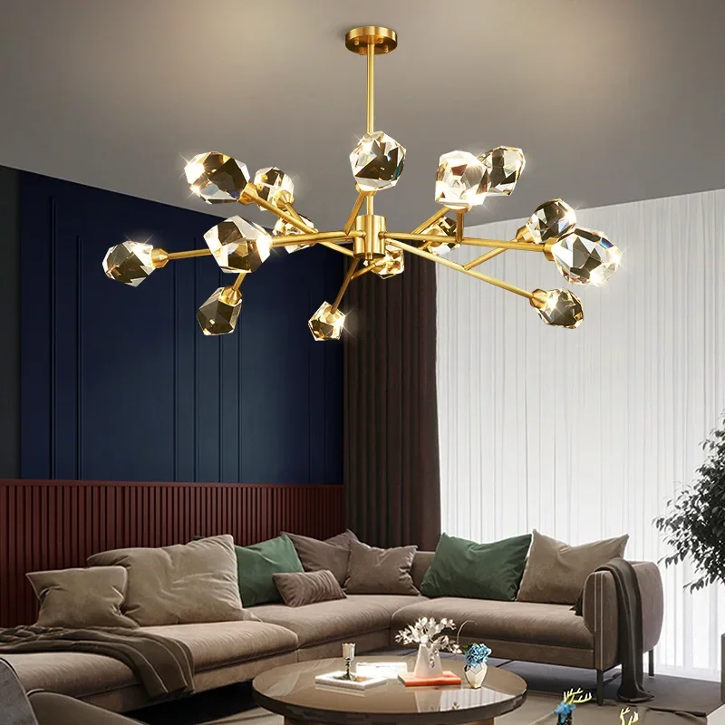 

Gold K9 Crystal Chandelier Lighting Modern Luxury European Home Lighting Contemporary Bedroom Chandelier For Living Room Luxury