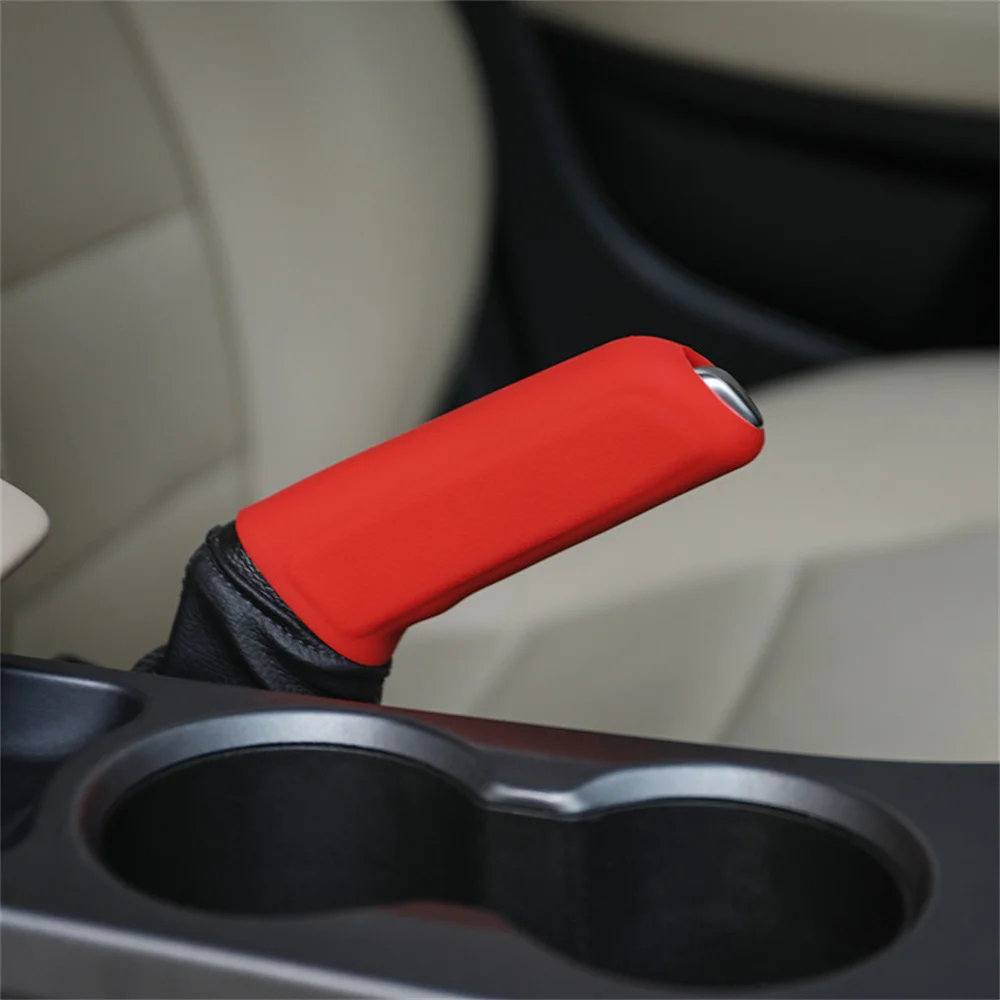 Silicone Gear Shift Knob Cover Handbrake Non Slip Grip Handle Case Automobiles Gear Shift Collars Car Interior Accessories images - 6