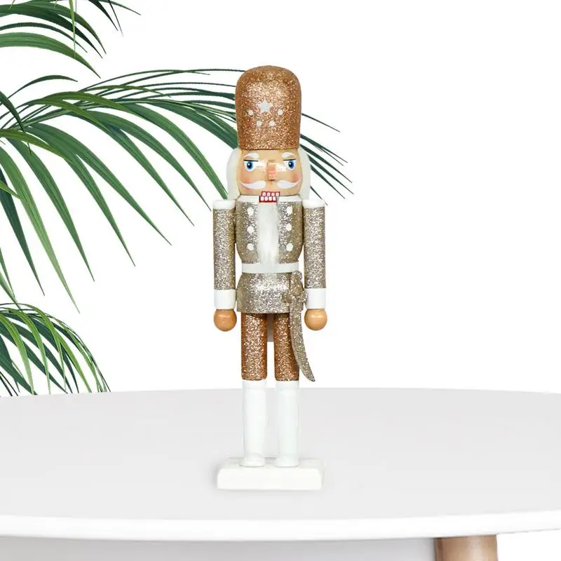 

Christmas Decorative Nutcracker Wooden Ornament Nutcracker Decor 30cm Wood Winter Tabletop Christmas Decorations For Shelves