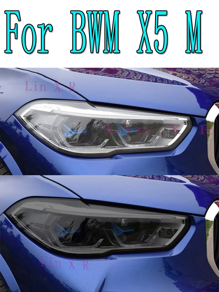 

2 Pcs For BMW X5 F15 M F85 G05 Car Headlight Tint Black Protective Film Vinyl Protection Transparent TPU Sticker Accessories