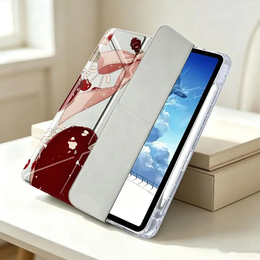 Red Lovely Cherry Tablet Case with Pen Slot Cover