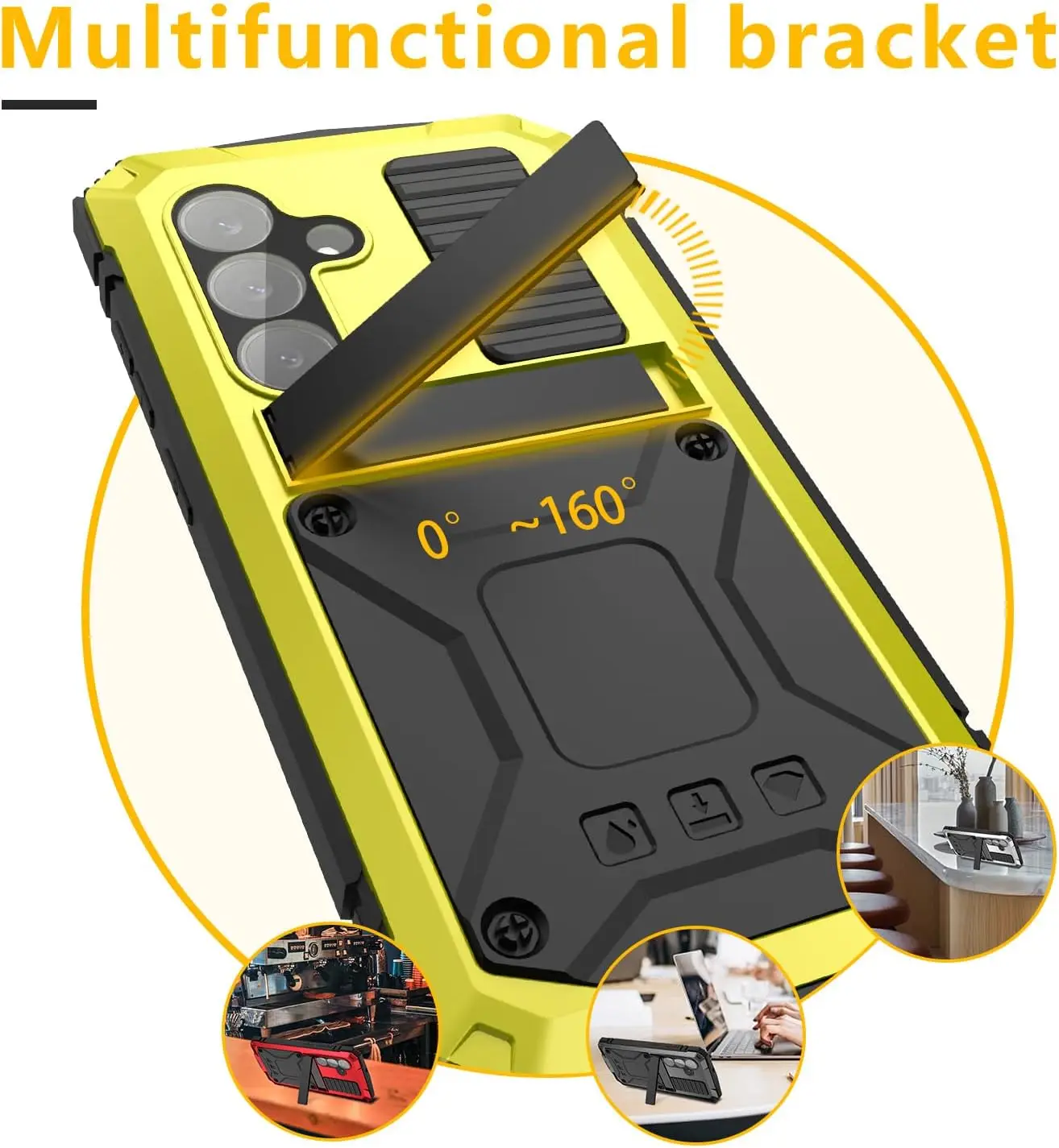 Metal Heavy Duty Shockproof Case with Metallic Bumper and Screen Protector