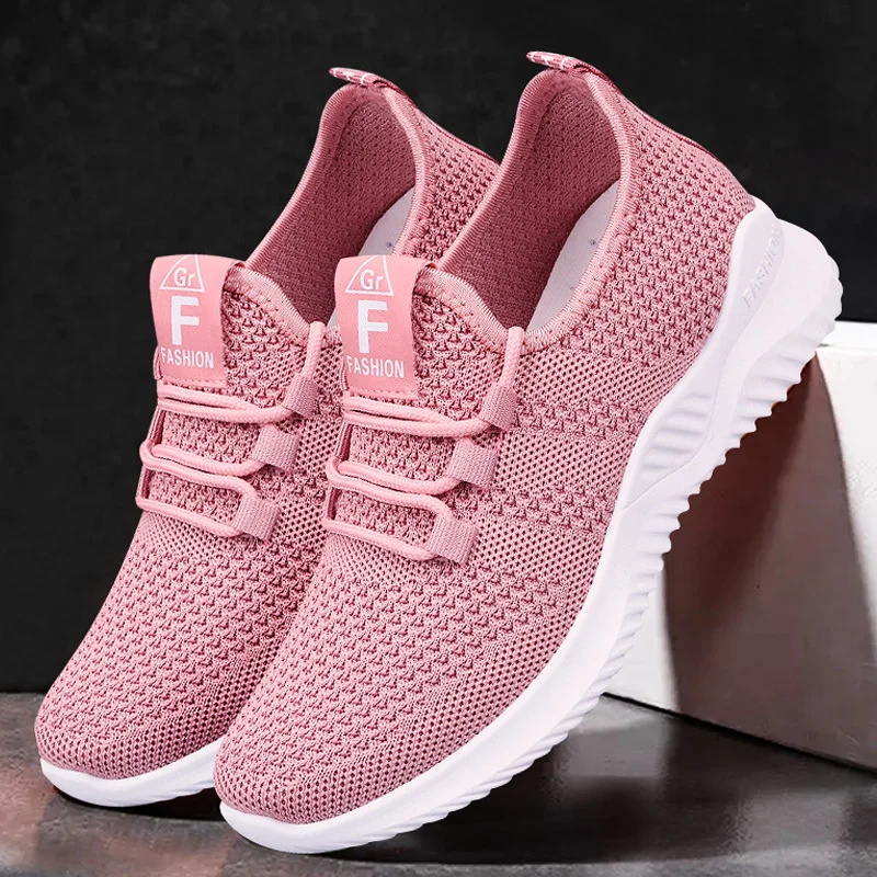 Women's Casual Sneakers, Comfortable Breathable Flats, Soft, Versatile Walking Shoes, Lace-up Running Shoes, Summer Fashion_voghion.com