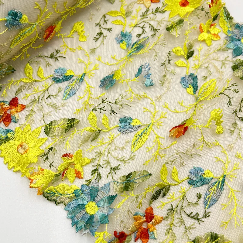 

20Yards Colorful Flowers Embroidery Lace Trim DIY Craft Sewing Supply Skirt Hem Decoration Accessories Dolls bjd material New