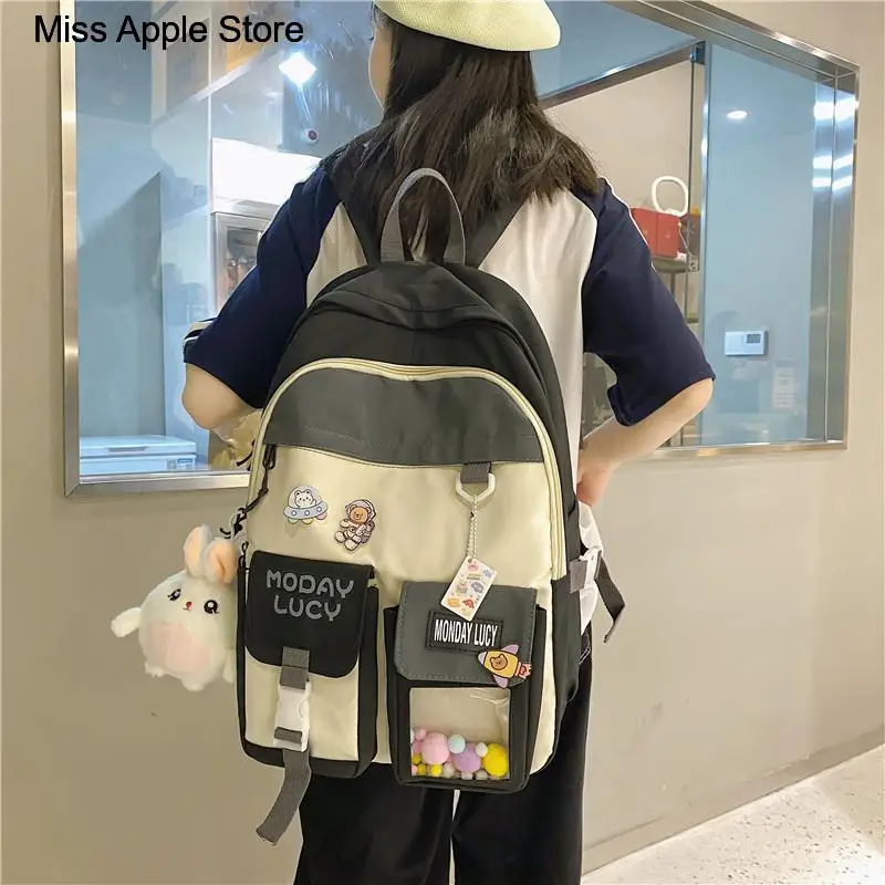 

Nylon Simple School Bag Mochilas Fashion Female Women Like Backpack For Teenage Girl Kawaii Travel Rucksack Waterproof