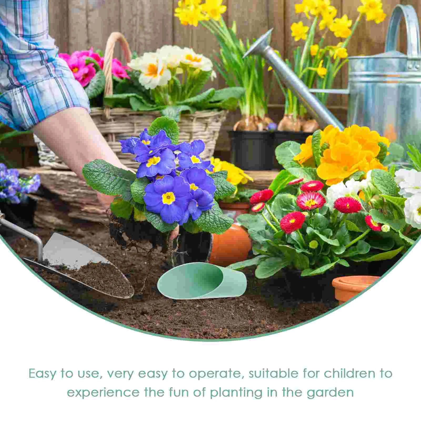 6 Pcs Plastic Gardening Soil Scoops Bonsai Planting Tools for Kids Easy Use Outdoor Garden Potting Spades Non Rust