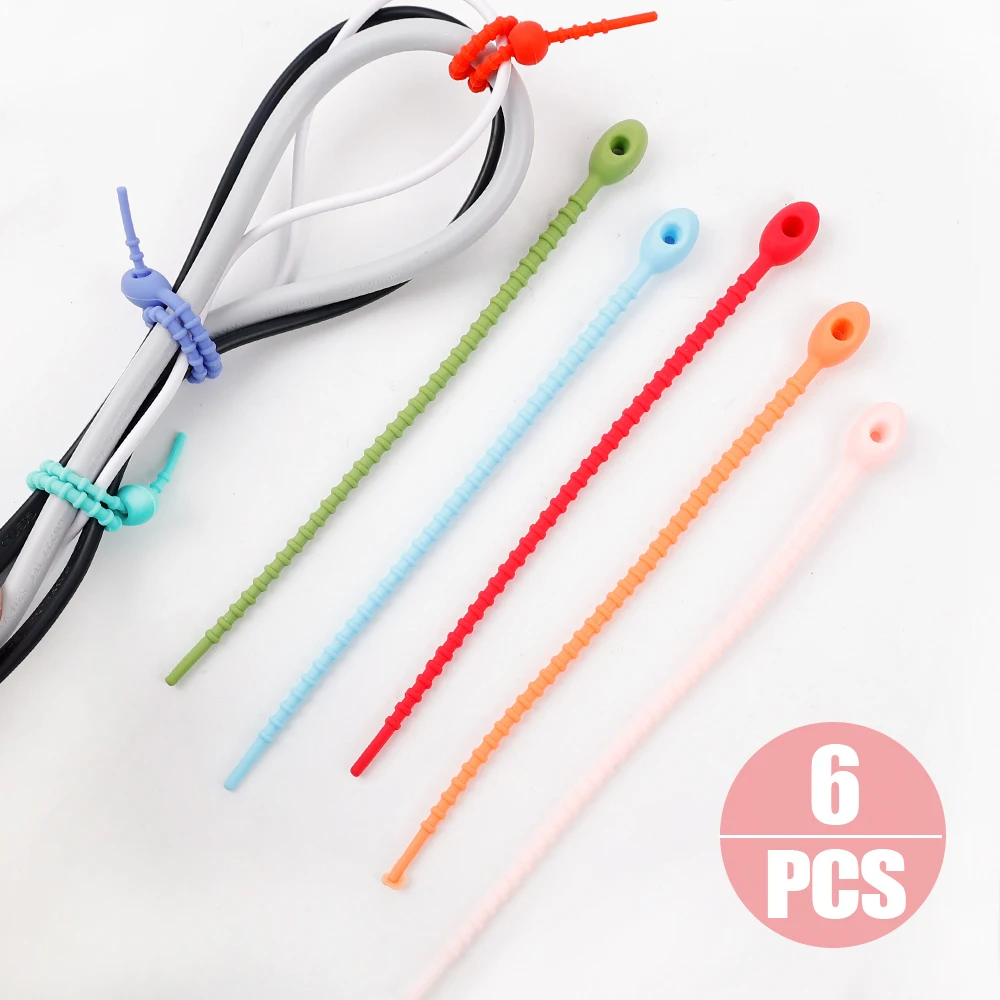 

Reusable Multifunctional Cable Organizer DIY Keychain Bracelet Wire Ties Charger Data Cord Earphone Self-Locking Storage Straps