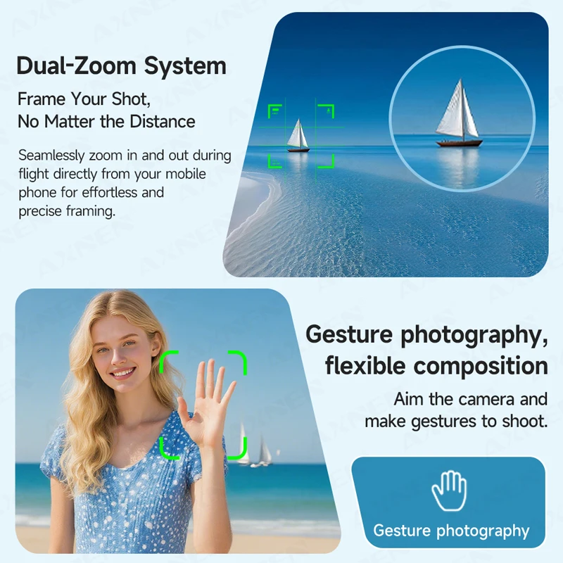 รูปสินค้า โดรนถ่ายภาพมืออาชีพ กล้องคู่ 8K พร้อมระบบ GPS และรีโมทคอนโทรล