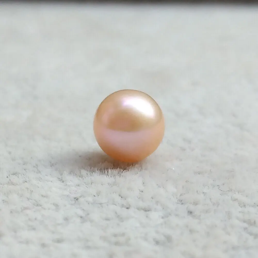 

1pc Grading AAAA 8-9mm South Sea Round Gold Pink Loose Pearl Half Drilled