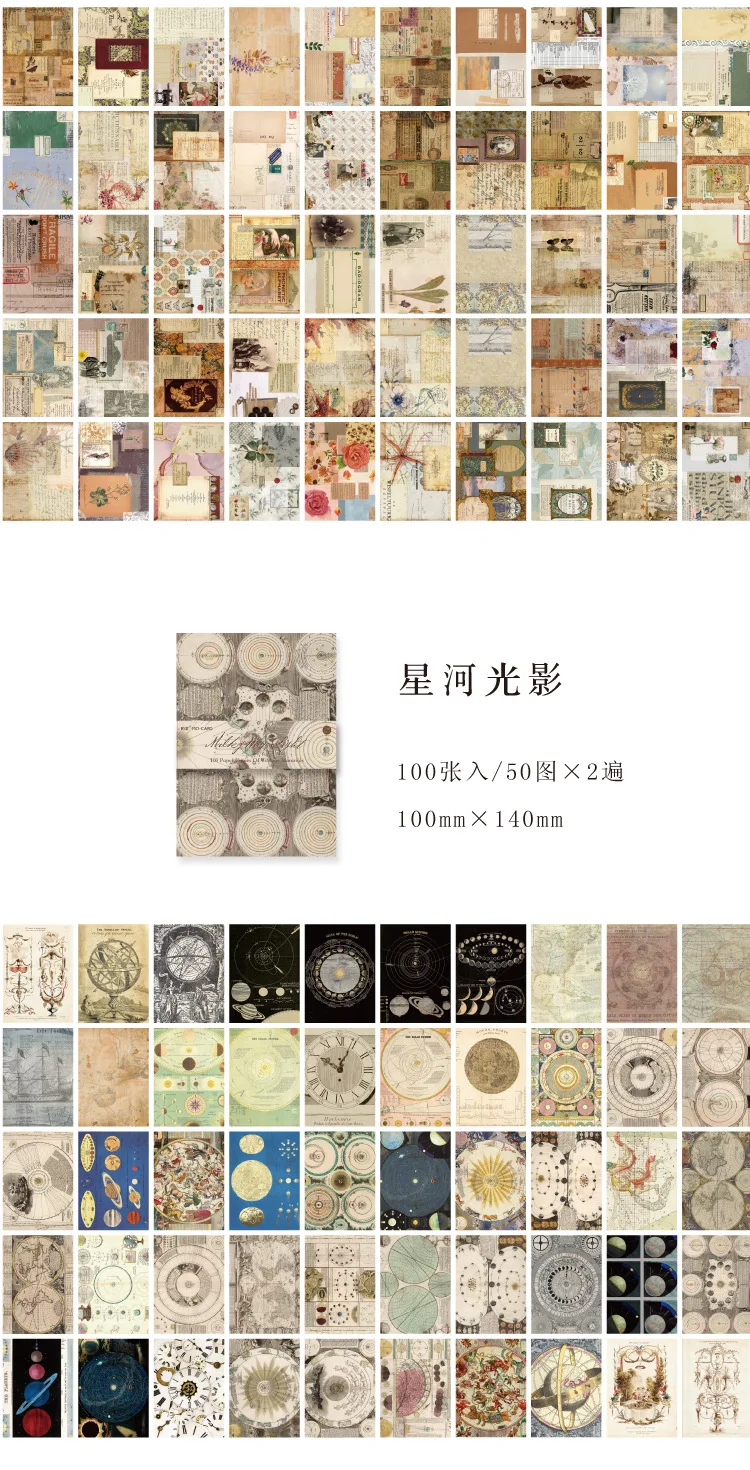 100 Blatt Vintage INS Blumenmuster-Materialpapier, beschreibbar, dekoratives Tagebuch, Scrapbooking, Hintergrundpapier – Detail 19
