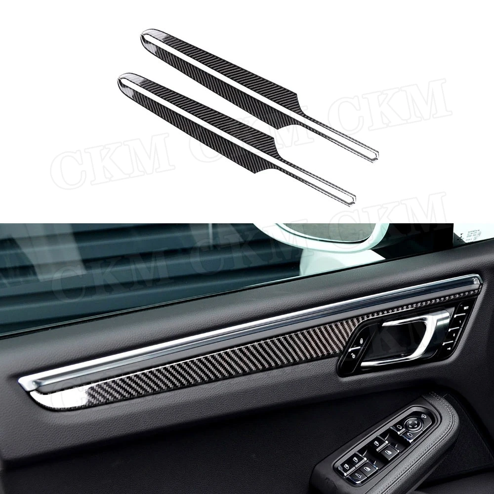 

Carbon Fiber Inner Door Panel Plate Trim Strips Decoration Cover Stickers for Porsche Macan 2015-2018 Car Accessories