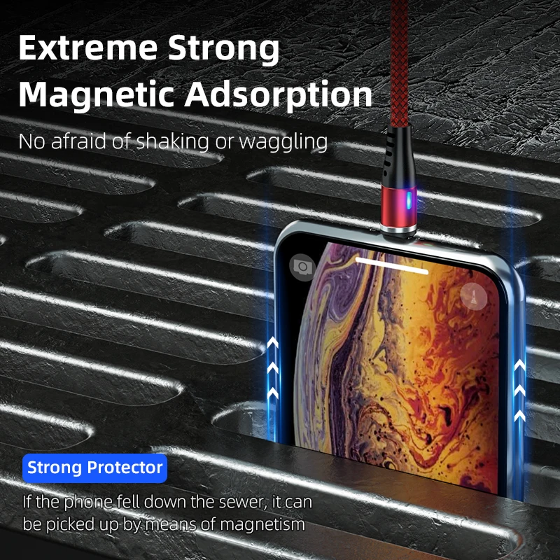 Magnetic USB Charging Cable with Type C and Micro USB Connectors