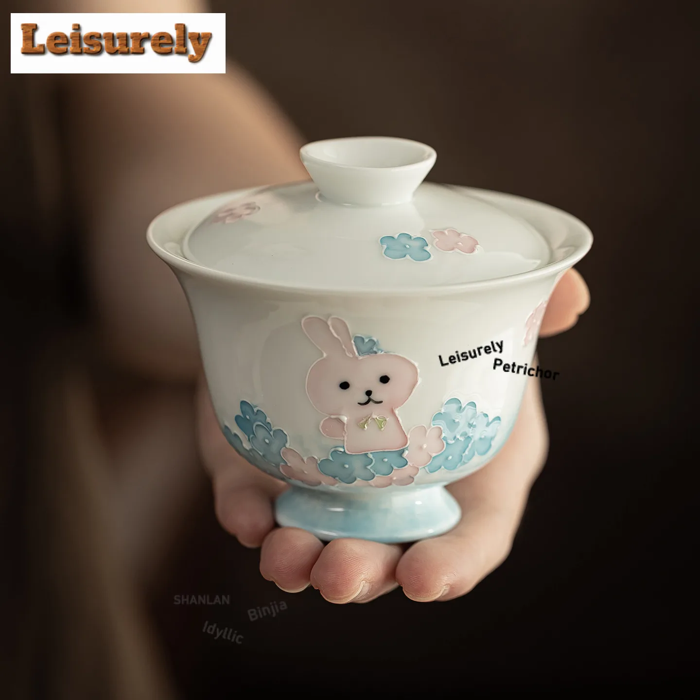 Jade Clay Cute Rabbit Travel Tea Set Kit Ancient 1 Pot 2 Cups Tea Making Organizer Portable Camping Stock Bags Accessories Gift