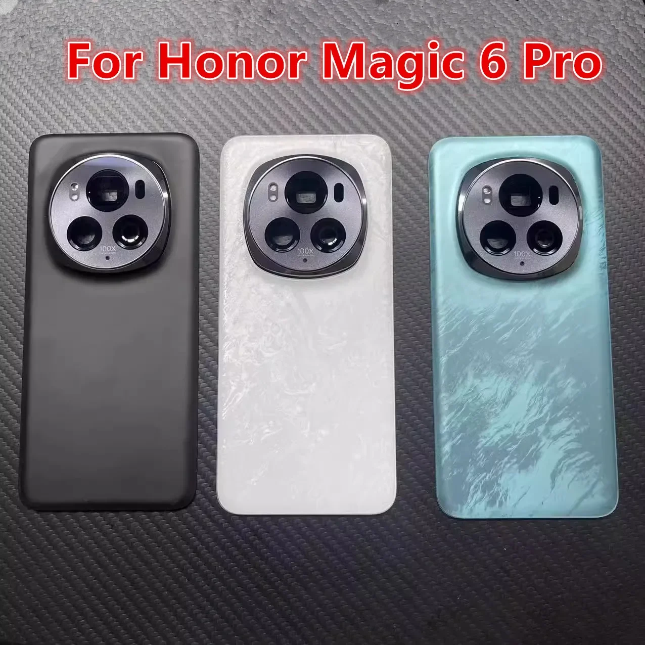 Magic6Pro 6Pro 배터리 뒷면 커버 Honor Magic 6 Pro 후면 하우징 유리 케이스 교체 전화 수리 부품 + 카메라 렌즈