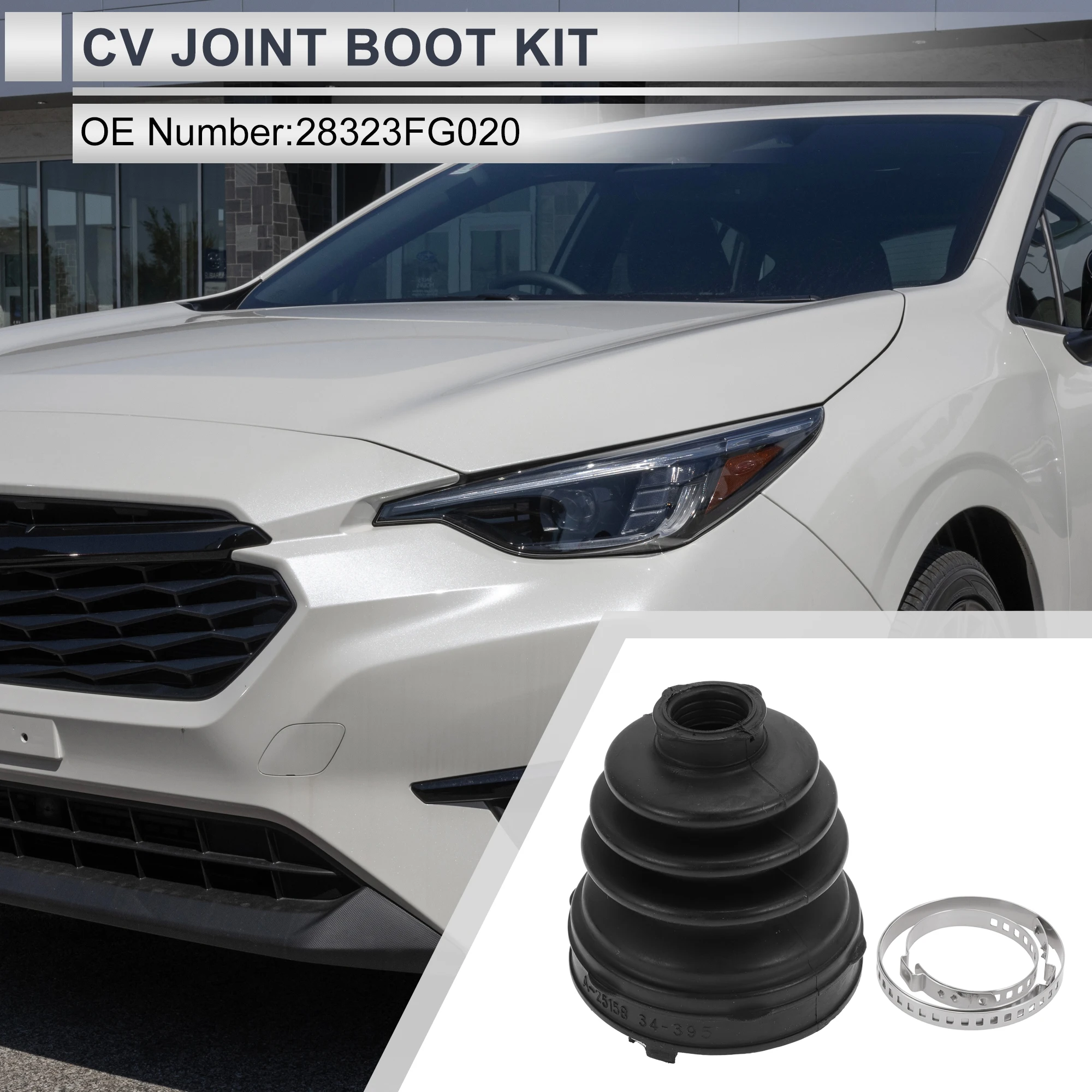 X Autohaux No.28323FG020 Inner CV Joint Boot Kit with Clamps for Subaru Outback 2008-2010 for Subaru Impreza 2008-2010