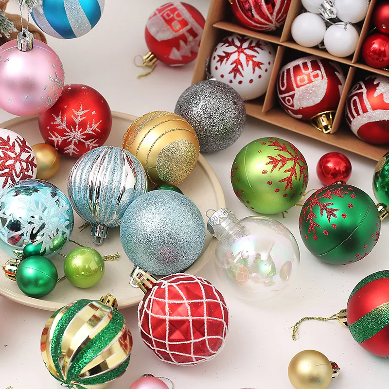 

42/44pcs Christmas Tree Ball Bauble Toys Decorations Xmas Party Hanging Ball Ornaments for Home New Year Navidad Decorations