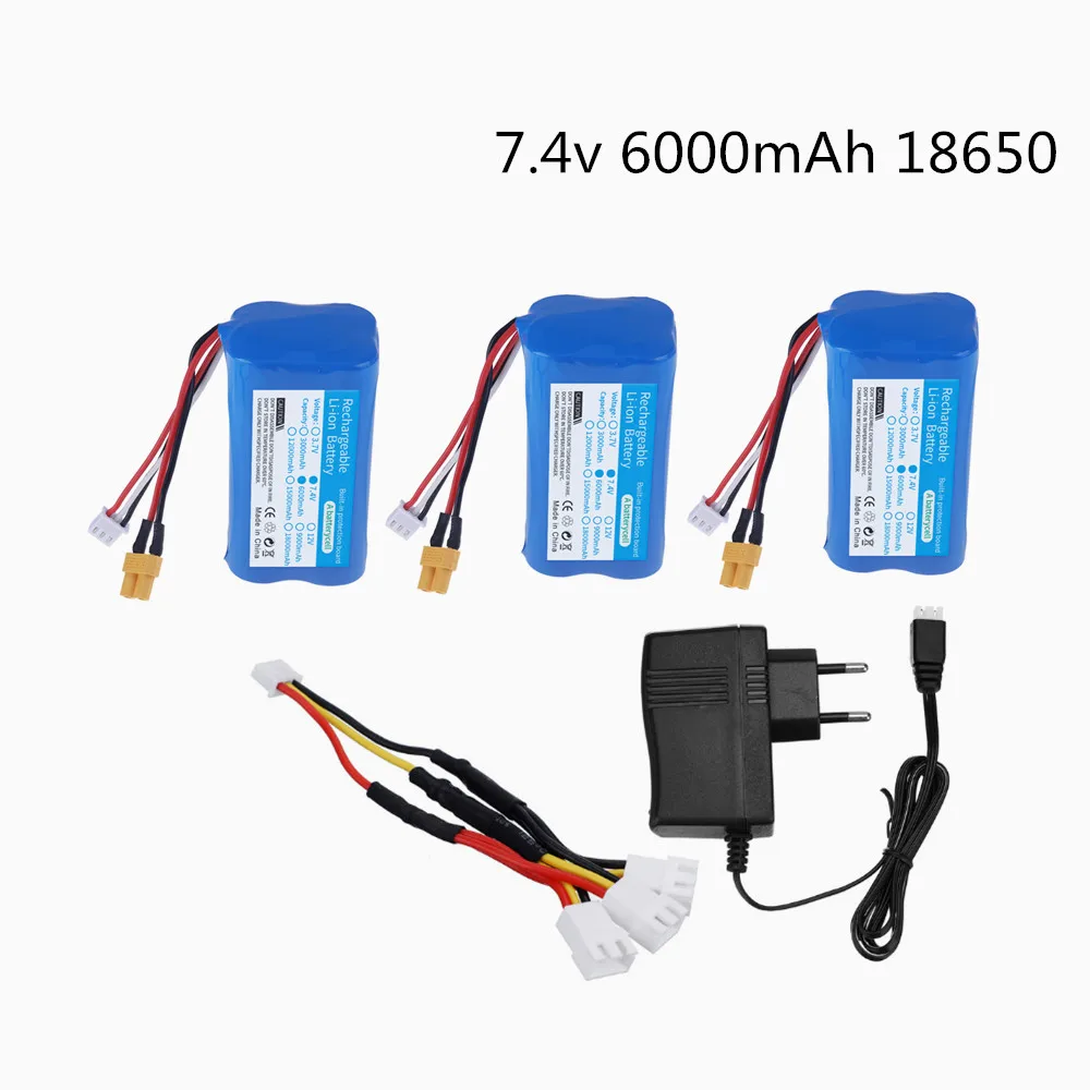 7.4 V 6000Mah Batteria Agli Ioni Di Litio Xt30 Spina Per Huina 580 1580 1583 Rc Trucks 7.4 V 2S Batteria Per Huina 580 550 583 582 Rc Cars
