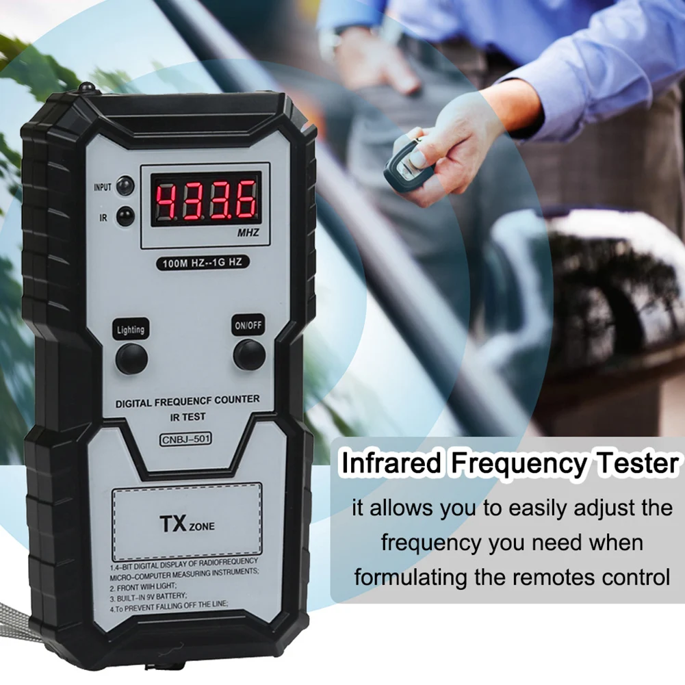 Frequency Counter Tester Frequency Meter Car Remote Keys Infrared Frequency Tester 100M-1GHZ Digital Electronic Measuring Instrument Keys Infrared Frequency Detecter