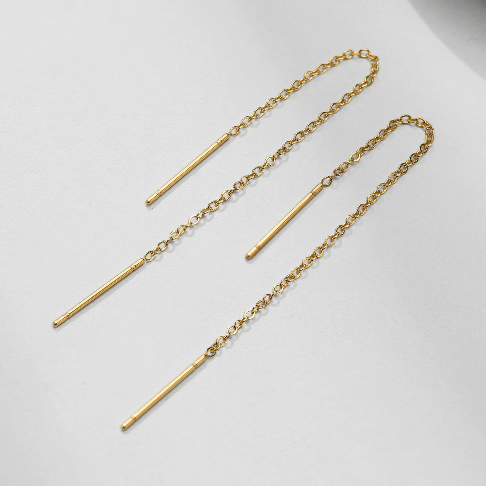 Long Threader Earrings Women Thin Linear Earring Stainless Steel Chain Drop Ear Line Fashion Korean Jewelry dangle earrings drop earrings long earrings