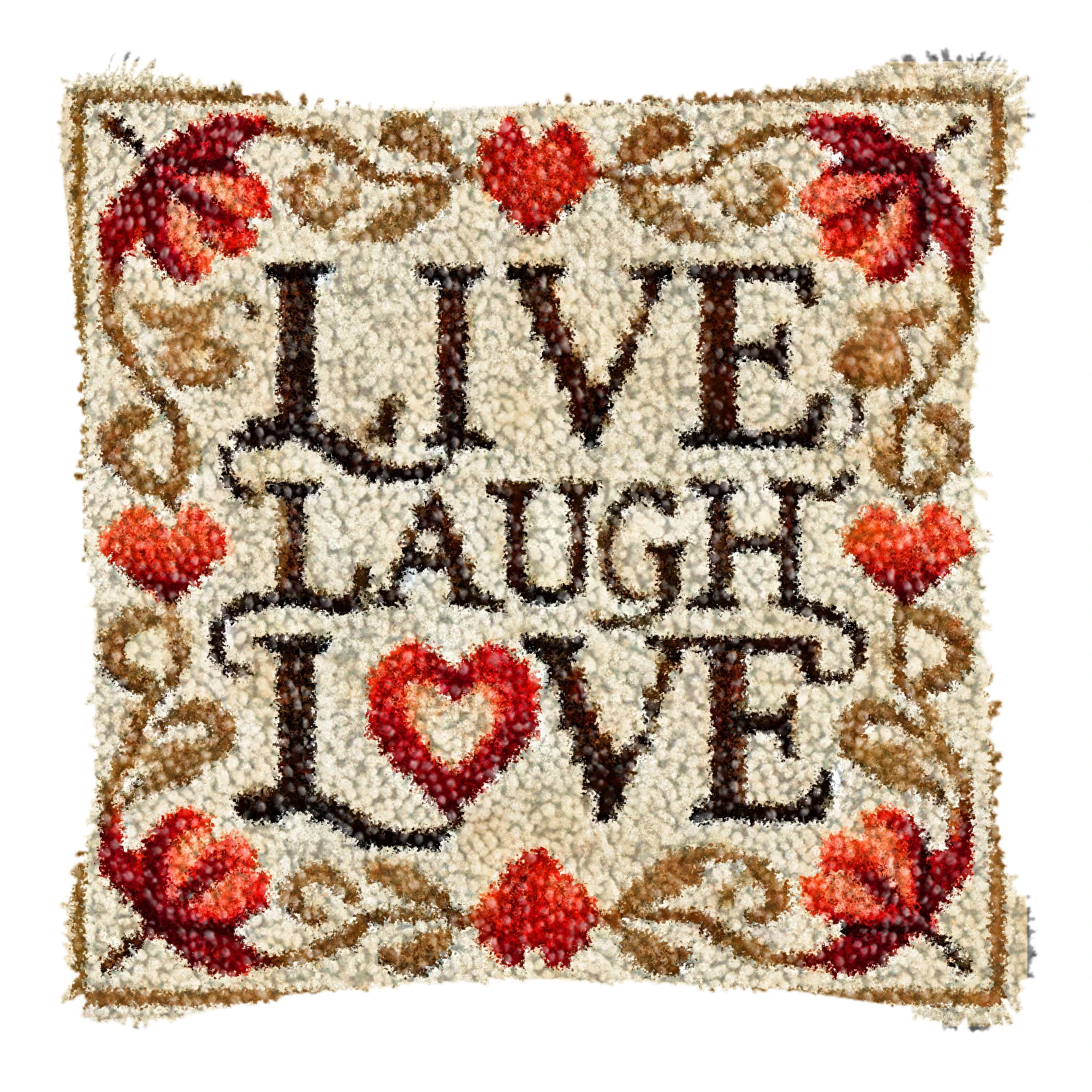Retro Cartoon Series Latch Hook Kits 3D Segment Embroidery Pillow Wool Cross Stitch Carpet Embroidery DIY Latch Hook Pillows