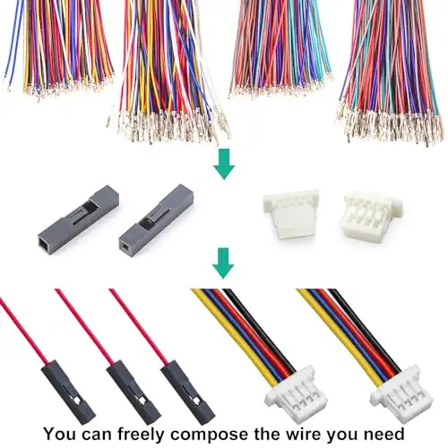 SH1.0 to Dupont2.54 JST Connector Dupont Connector Kit JST-SH 1.0mm & Dupont 2.54mm Cable 1/2/3/4/5/6/7/8/9/10P (SH-to-Dupont) image 5