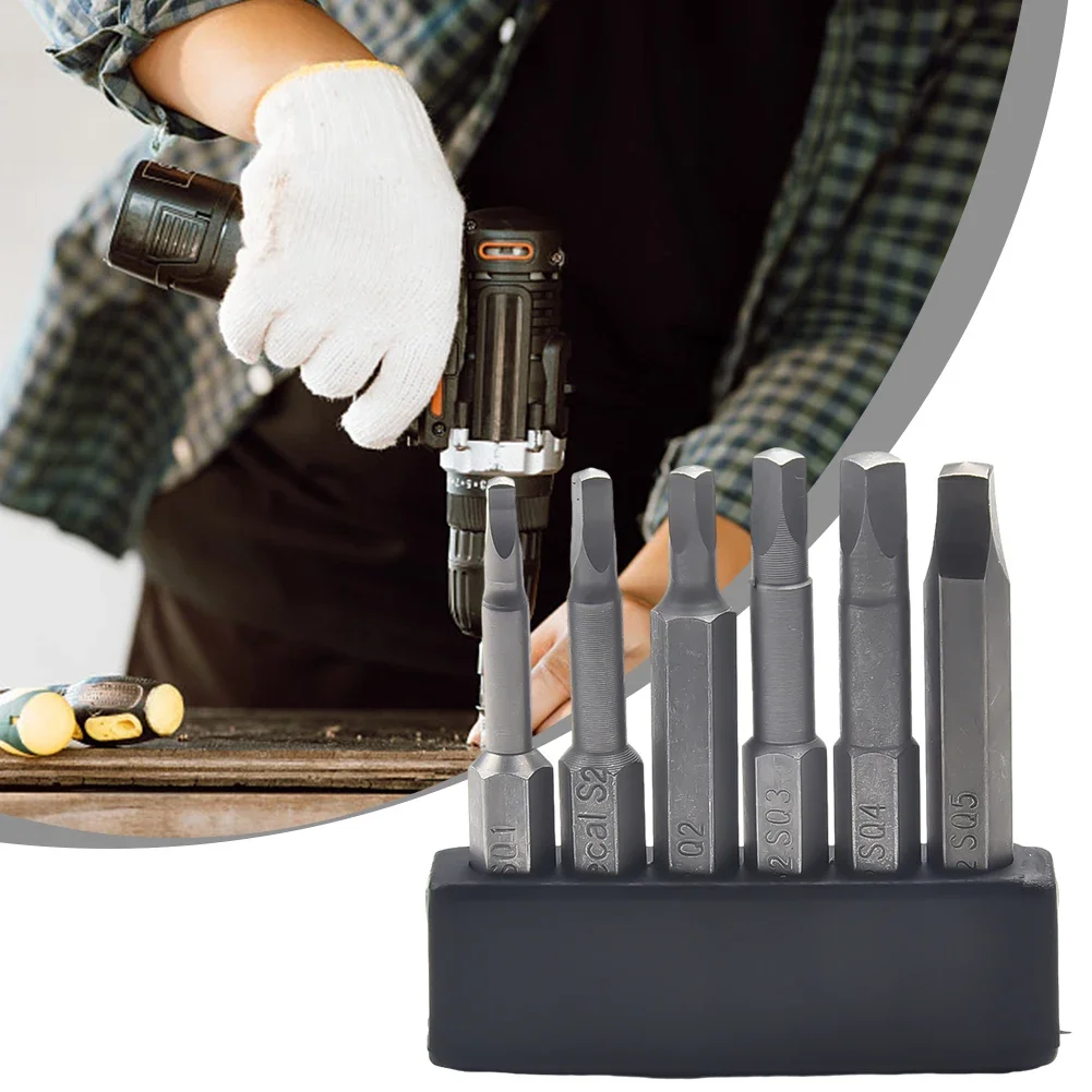 

Screwdriver Bit Set Screwdriver Bits Alloy Steel Grey Hex Shank Magnetic Screwdriver SQ1-SQ5 Screwdriver Bit Set Square Head