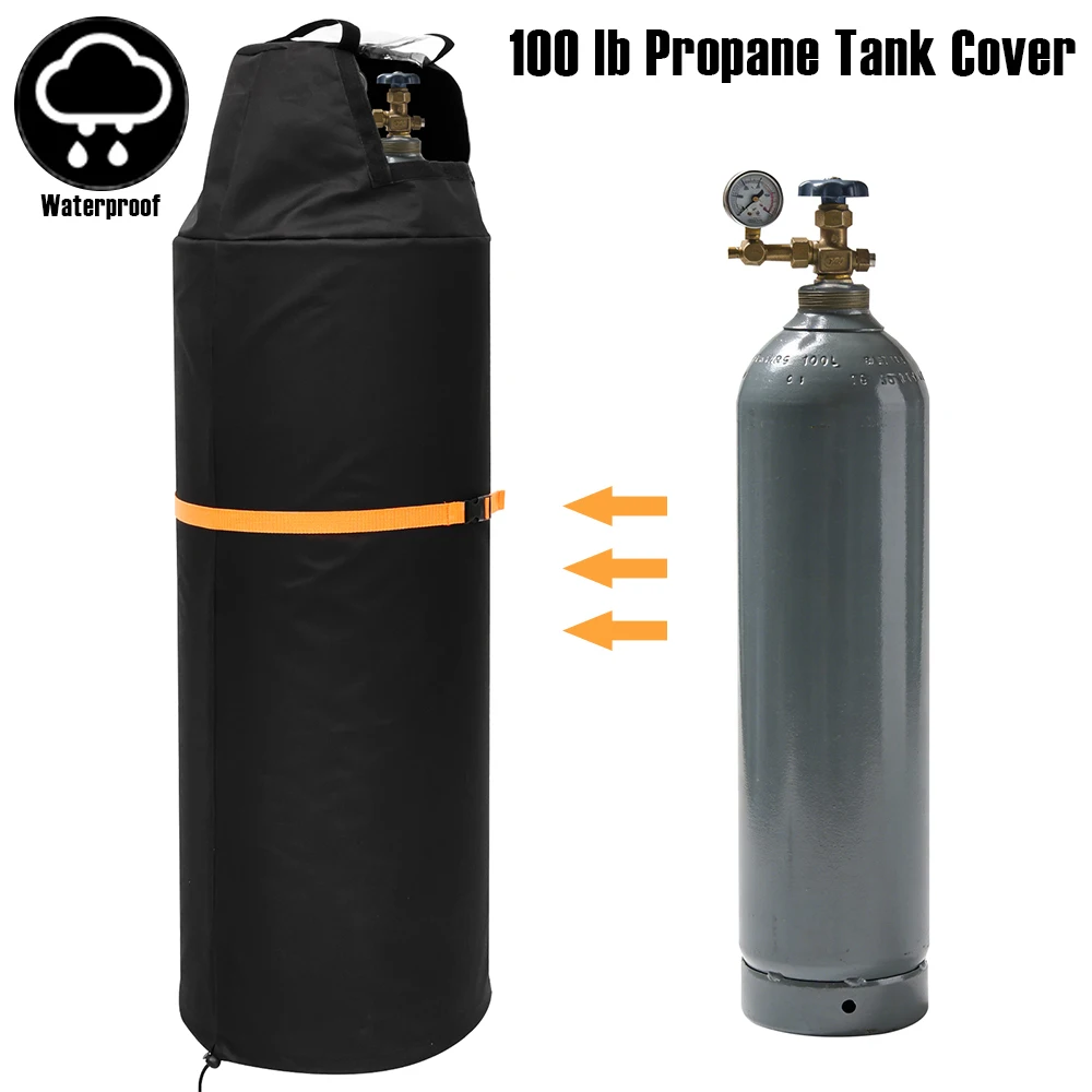 100 lb Propane Tank Cover Oxford Cloth Waterproof Thick Cover Camping Gas Stove Protective Cover Barbecue Kitchen Accessories