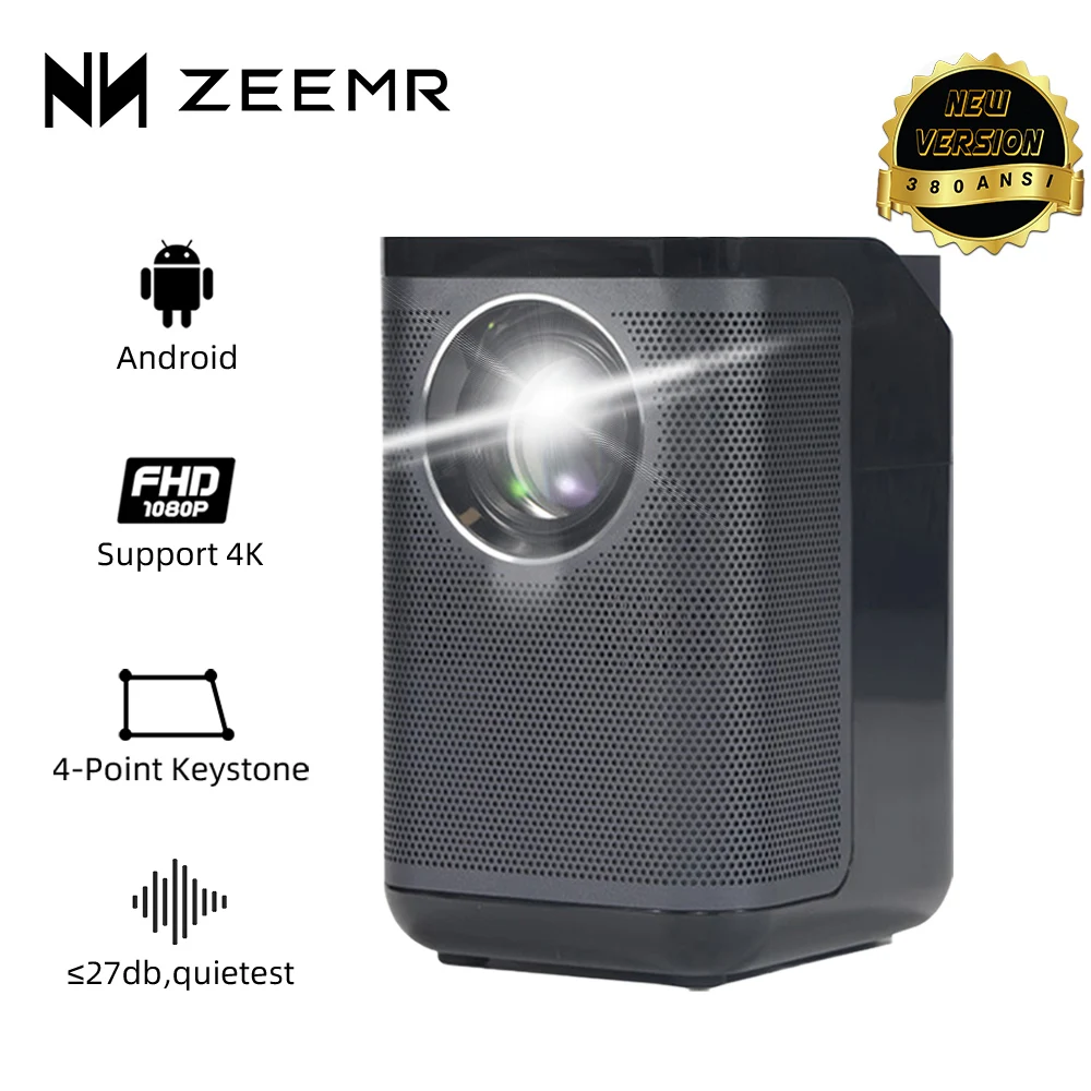 Original ZEEMR D1 Pro Android Projector Full HD Support 4K 1080P Mini Projectors for Home Portatil WIFI Bluetooth Speaker Beamer