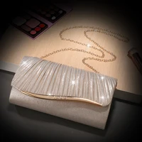 Sac de soirée plissé de luxe pour femmes, pochette en Polyester bonbon, sac à main décoré de perles pour fête de mariage et sacoche 3